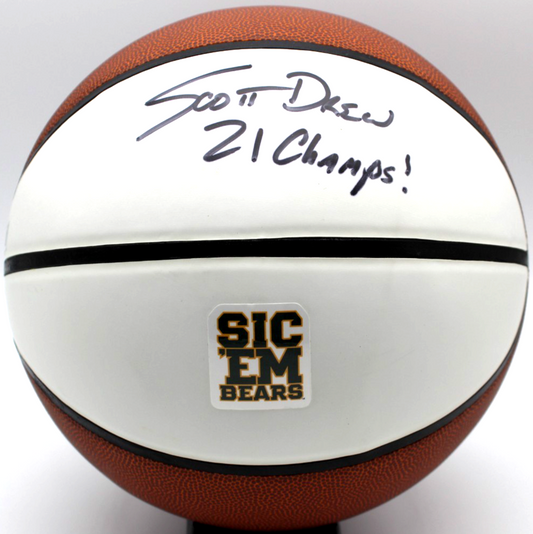 Scott Drew Signed Baylor Bears Logo Basketball W/Beckett BAS COA BF87275