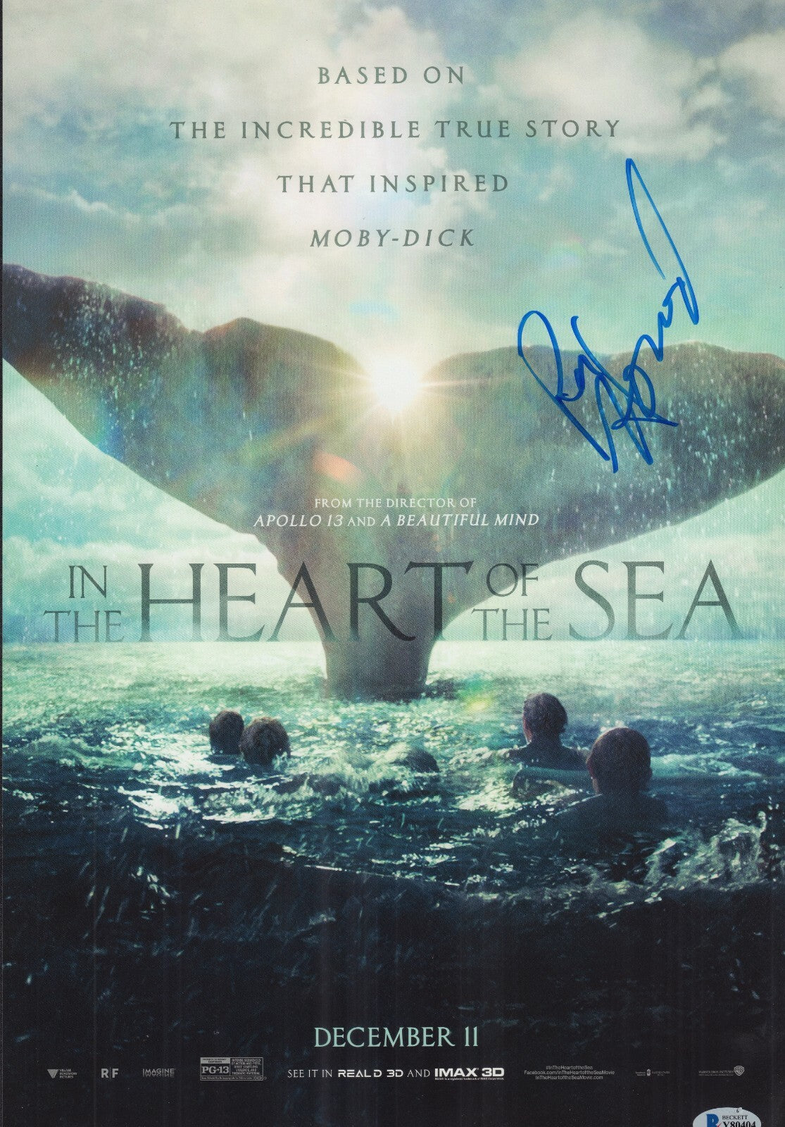 Ron Howard Signed 12x18 Poster w/Beckett COA Authentic In The Heart of the Sea 1