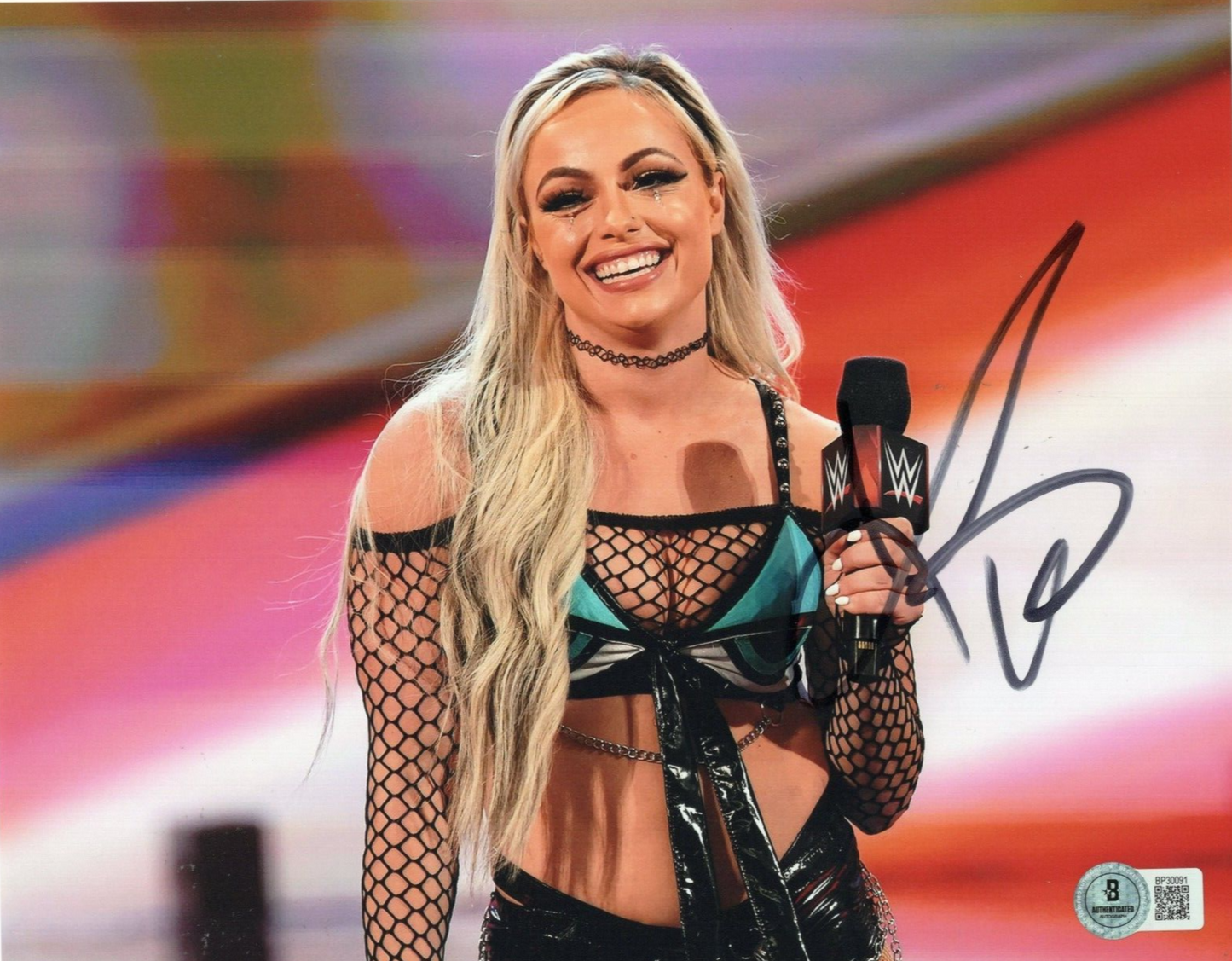Liv Morgan Wrestling WWE Champion Smackdown Signed 8x10 Photo w/Beckett BP30091