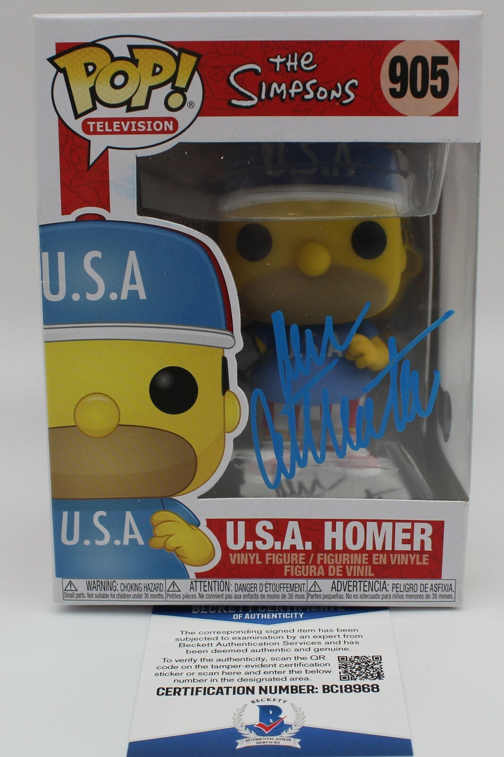 Dan Castellaneta Signed Simpsons Homer Funko Pop #905 w/Beckett COA BC18968