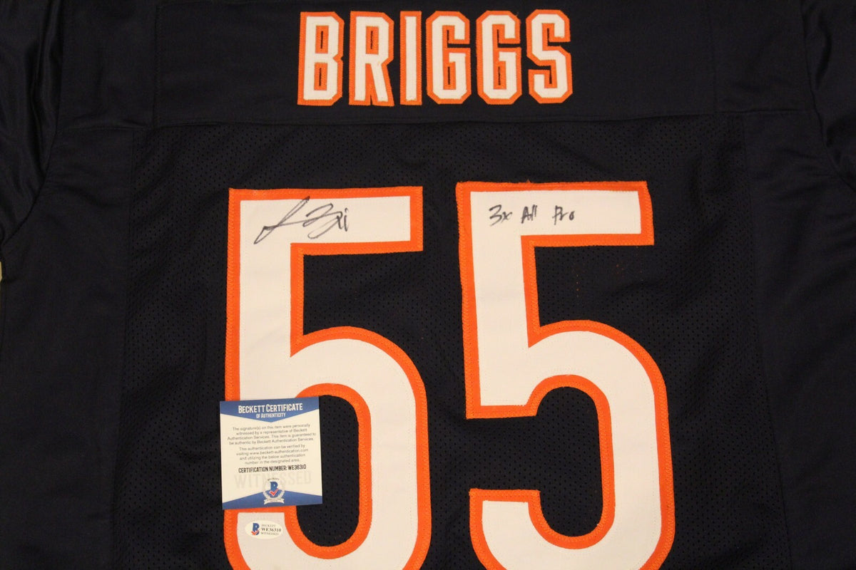 Lance Briggs Signed Chicago Bears Blue Custom Jersey w/Beckett COA 
