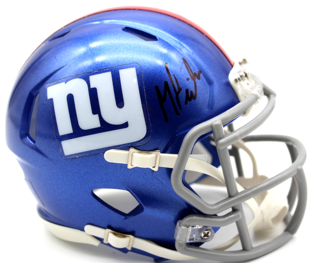 Malachi Fields N.Y. Giants Signed Mini Football Helmet w/JSA COA CR86334