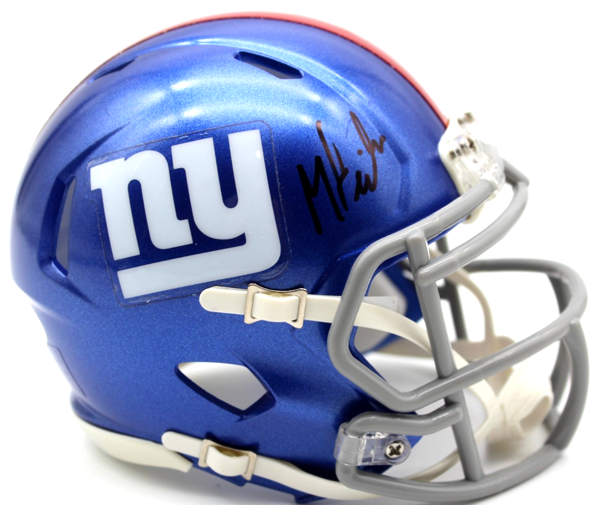 Malachi Fields N.Y. Giants Signed Mini Football Helmet w/JSA COA CR86334