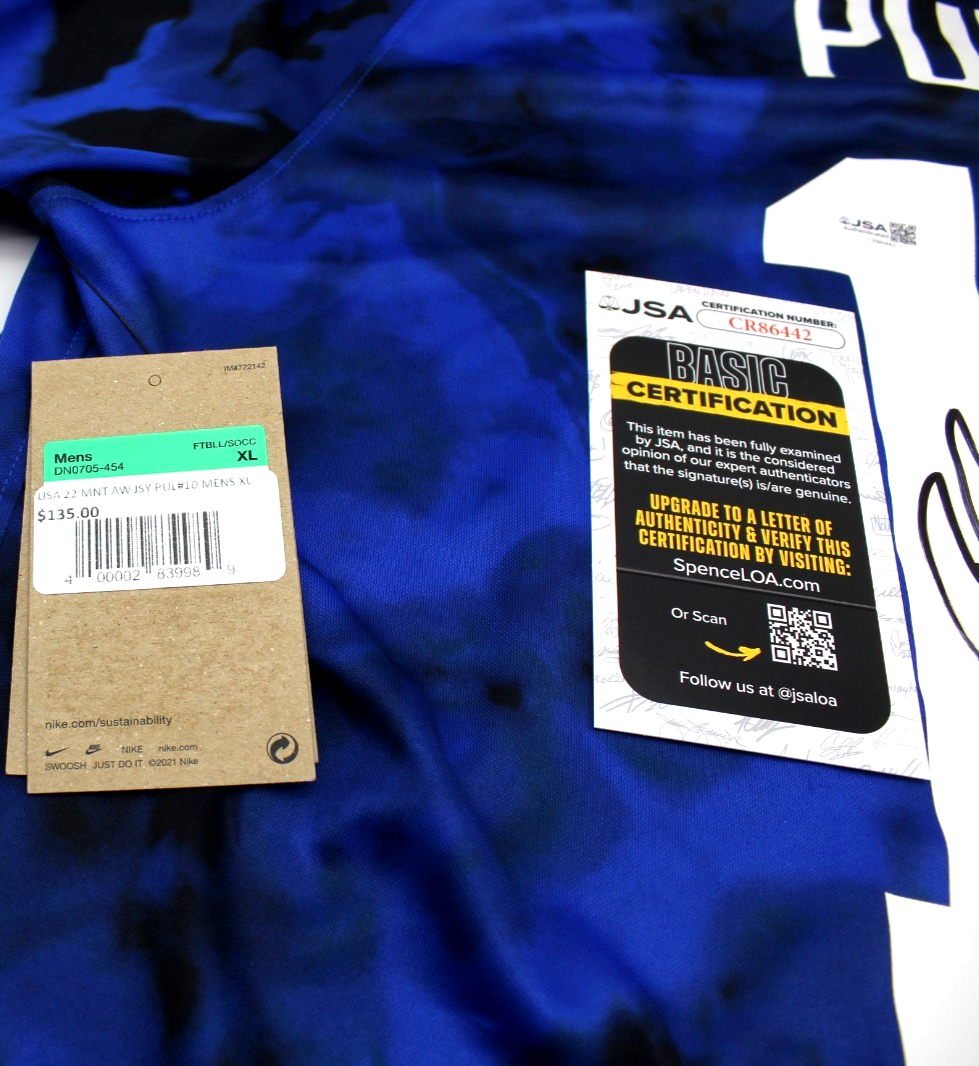 Christian Pulisic Signed Team USA XL Nike Soccer Jersey w/JSA COA CR86442 Proof