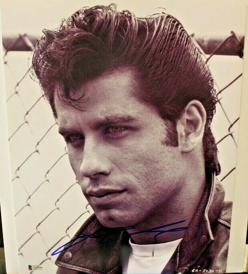 John Travolta Signed Grease 11x14 Photo w/Beckett COA AA24320
