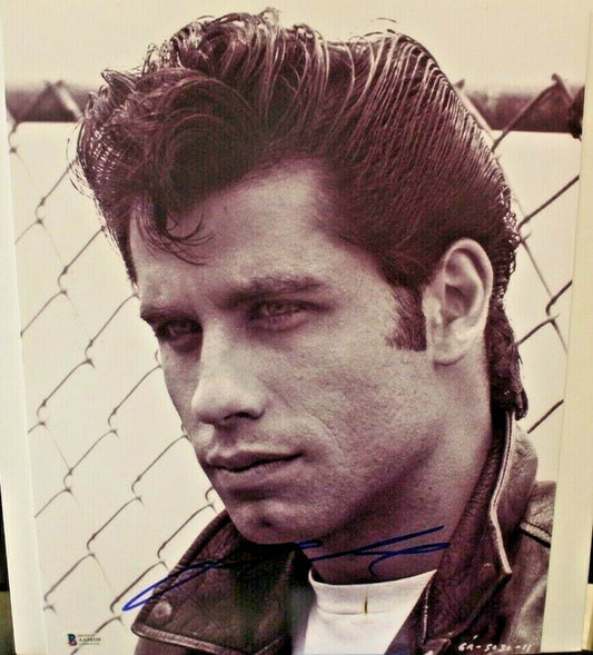 John Travolta Signed Grease 11x14 Photo w/Beckett COA AA24320