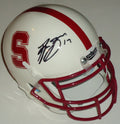 Ryan Burns signed Stanford Cardinal mini white football helmet w/coa C
