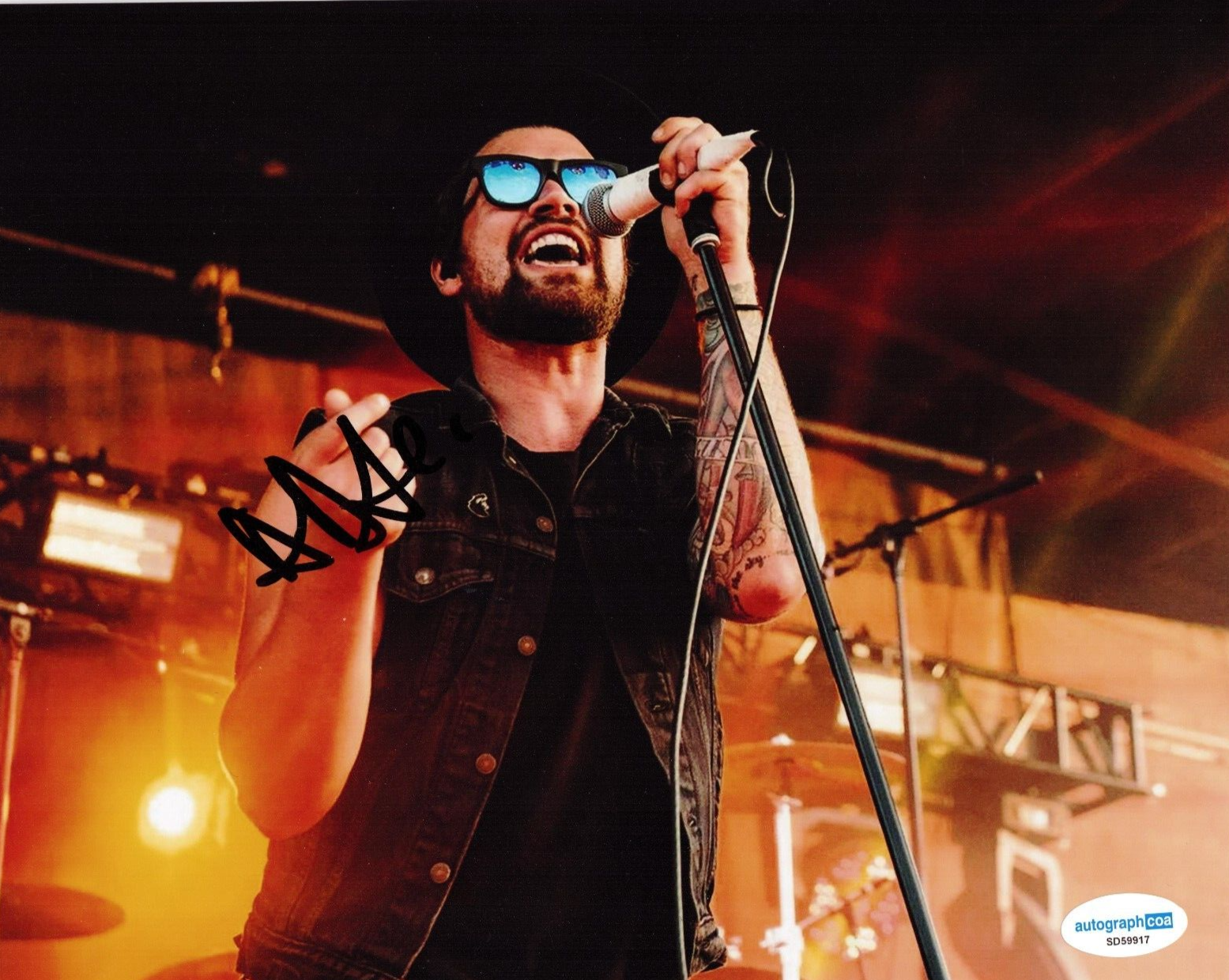 Adam Lazzara Taking Back Sunday Rock N Roll Signed 8x10 Photo w/ACOA SD59917