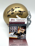 Logan Diggs Signed Notre Dame Fighting Irish Mini Helmet w/JSA COA Witness #3