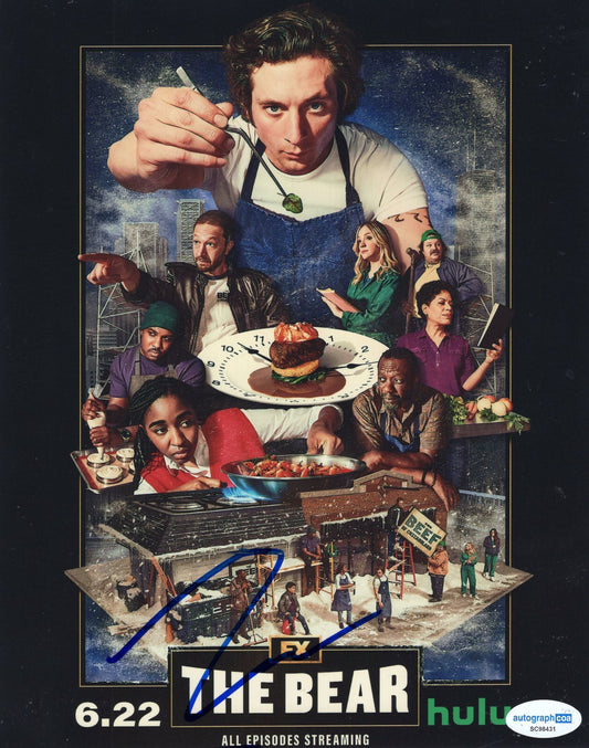 Jeremy Allen White The Bear Chef Carmy Carmen Signed 8x10 Photo w/ACOA SC98431