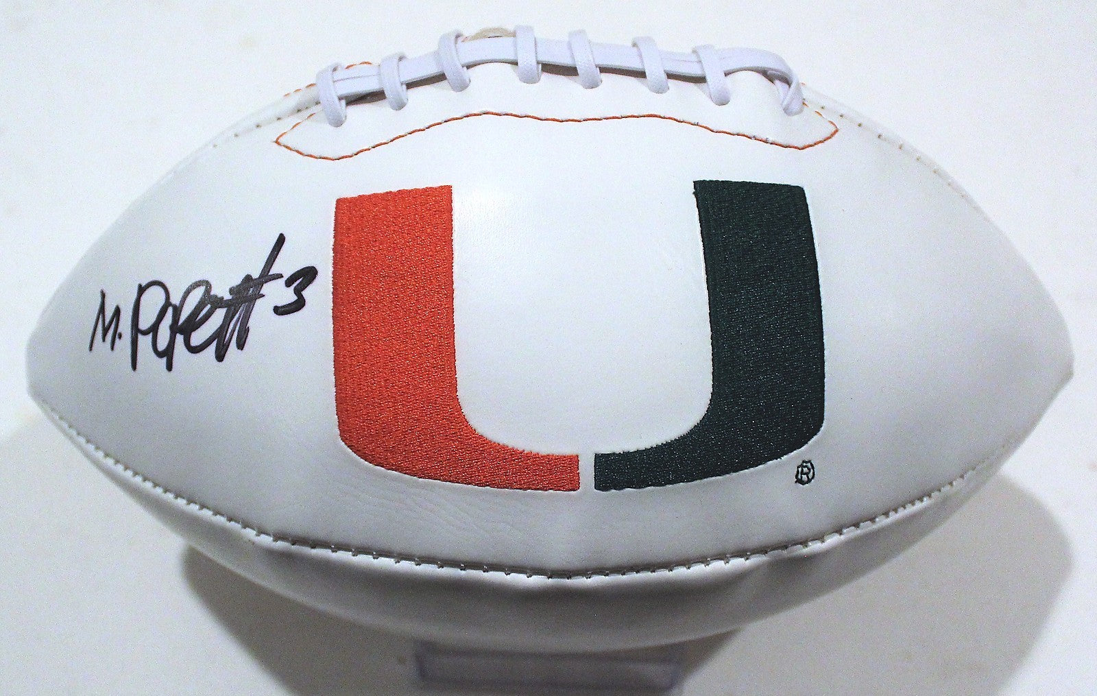 Mark Pope Miami Hurricanes The U Signed Logo Football W/COA