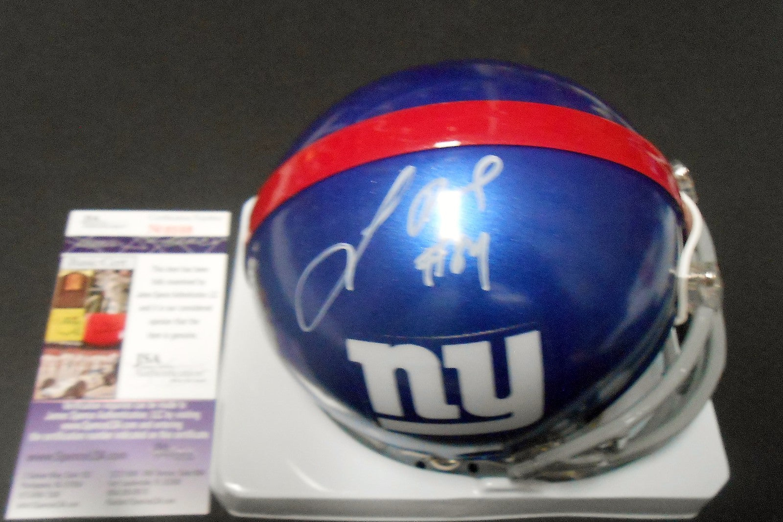 Larry Donnell Signed New York Giants Mini Football Helmet w/JSA COA