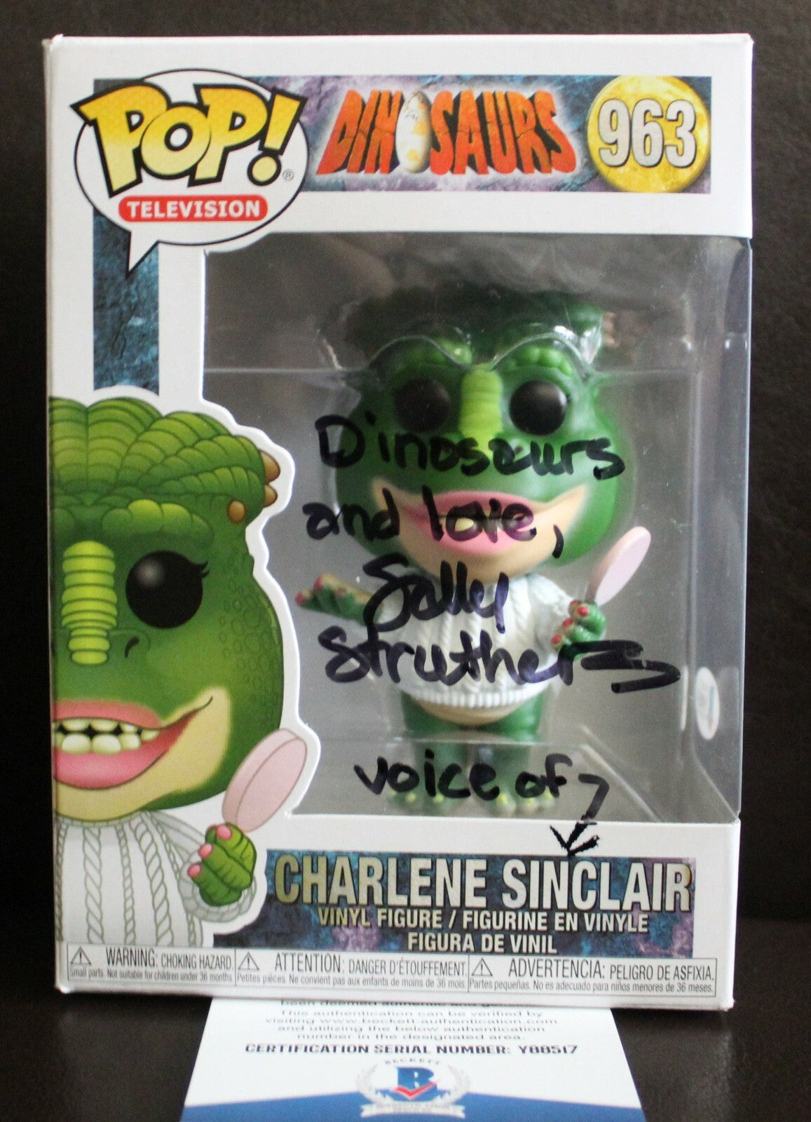 Sally Struthers Signed Dinosaurs TV Charlene Funko Pop #963 w/Beckett COA Y88517