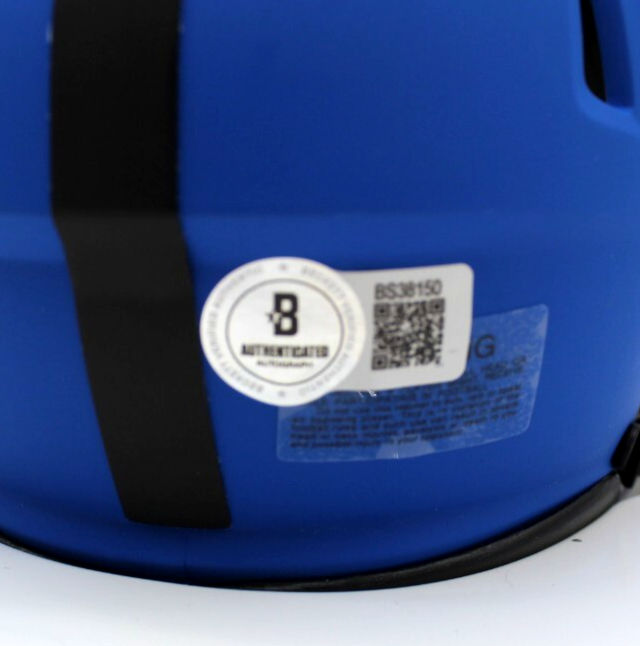 Phil Simms New York Giants Signed Mini Football Helmet w/Beckett COA BS38150