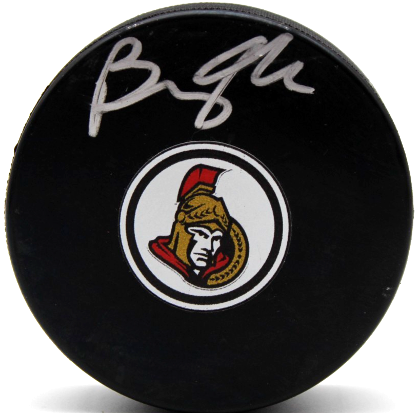 Brady Tkachuk Signed Ottawa Senators Hockey Logo Puck w/Beckett COA BW54131