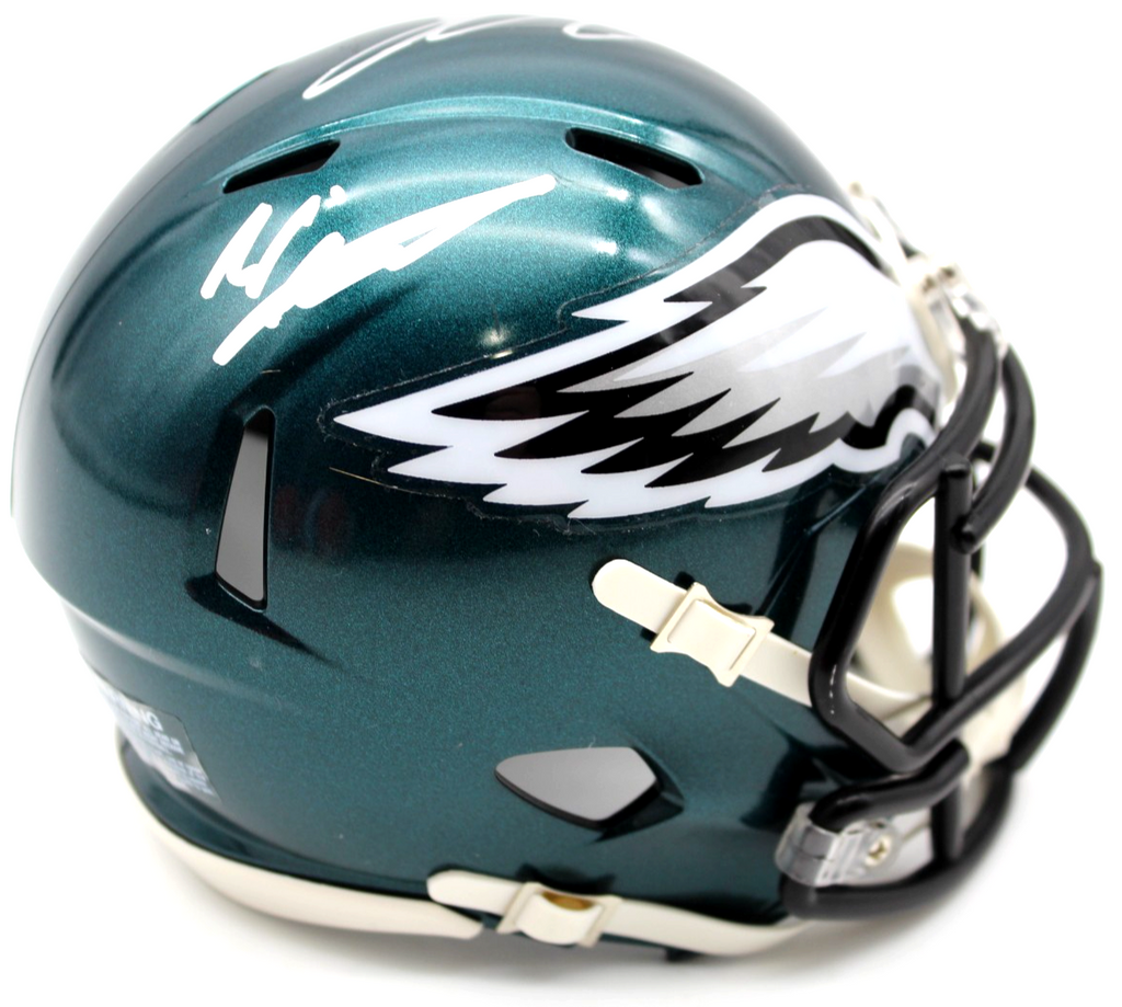 Makai Lemon & Eli Stowers Signed Philadelphia Eagles Mini Helmet w/JSA CR86266