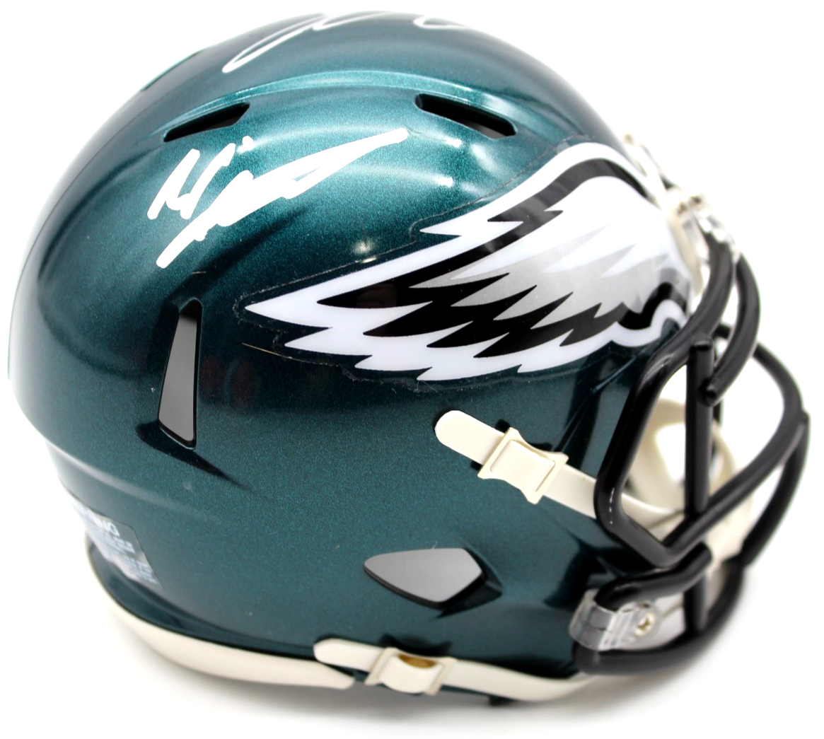 Makai Lemon & Eli Stowers Signed Philadelphia Eagles Mini Helmet w/JSA CR86266