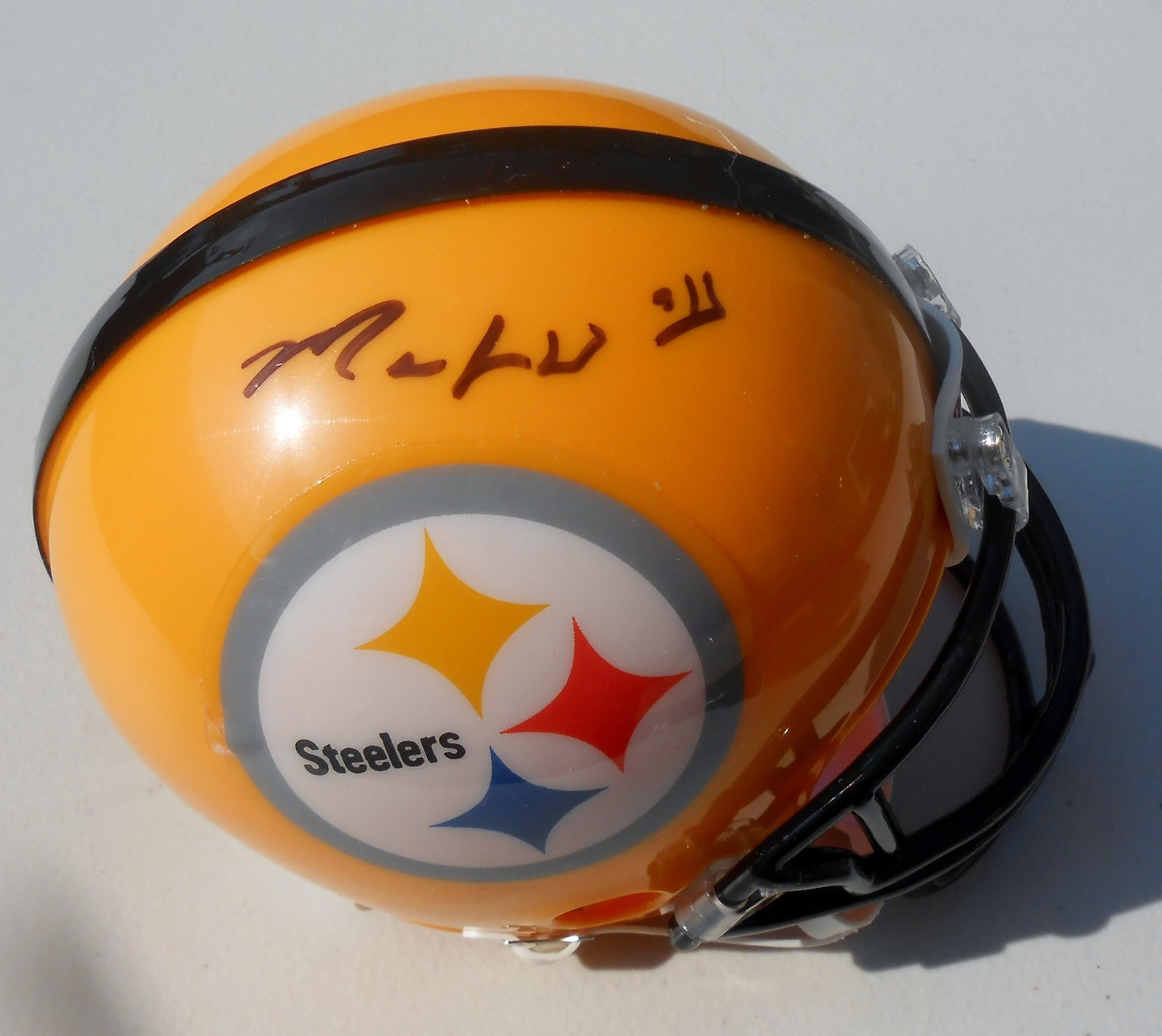 Markus Wheaton Signed Pittsburgh Steelers Football Mini Helmet w/COA 2015 #1