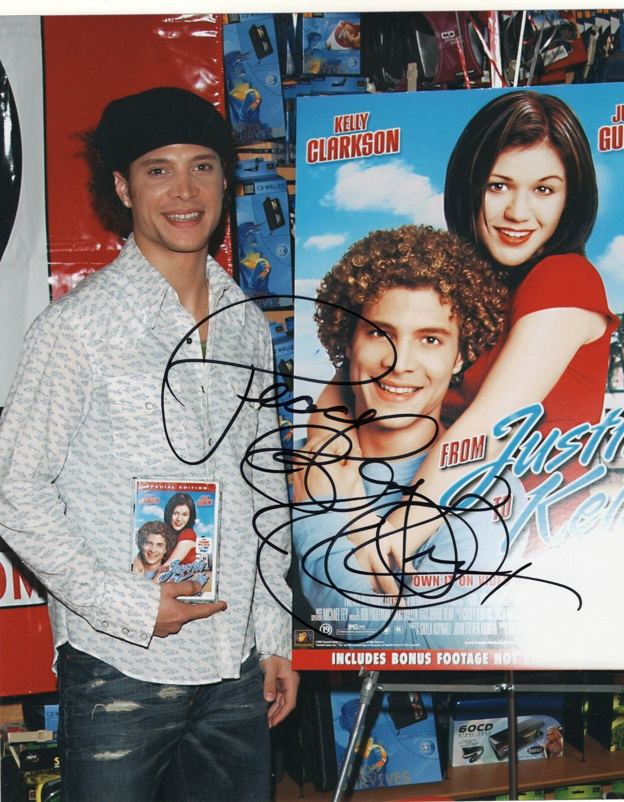 Justin Guarini Signed  8x10 Photo w/COA American Idol Broadway