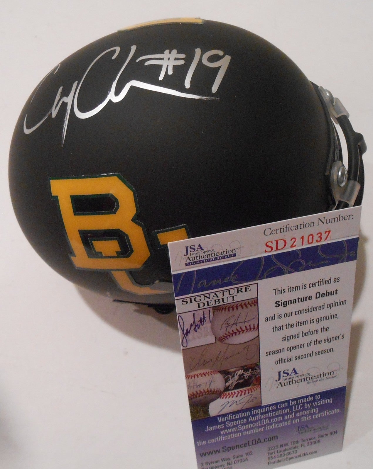 Corey Coleman Signed Baylor Bears Mini Helmet w/JSA COA SD21037