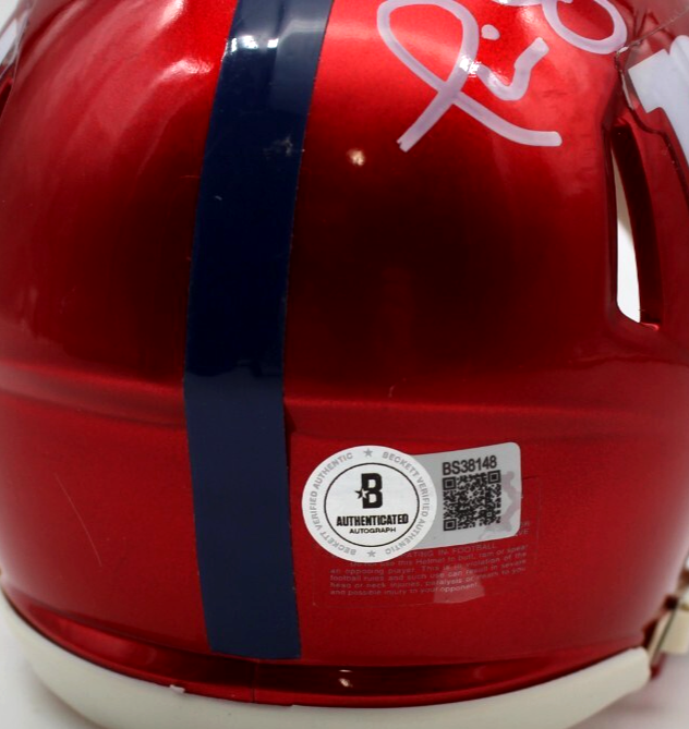 Phil Simms New York Giants Signed Mini Football Helmet w/Beckett COA BS38148