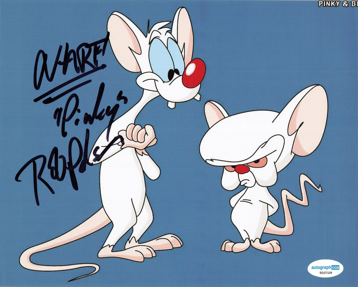 Rob Paulsen Signed Pinky and The Brain 8x10 Photo w/ACOA SD27329
