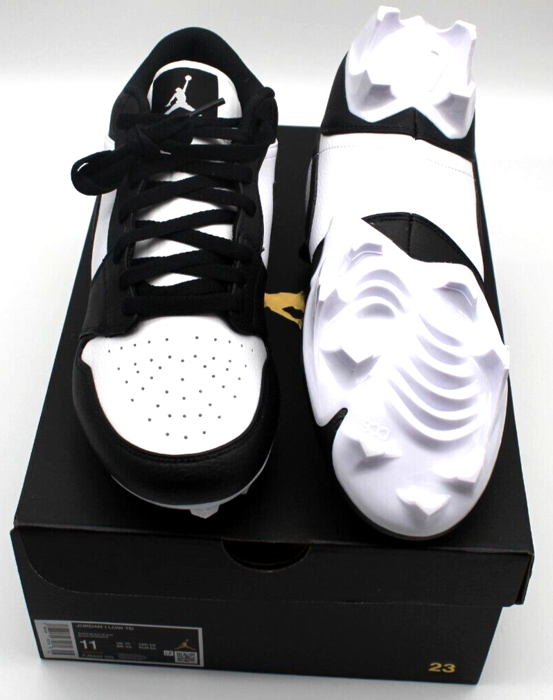 Jordan 1 Football Cleats Low TD Panda Black White FJ6245-100 NEW Size 14 New
