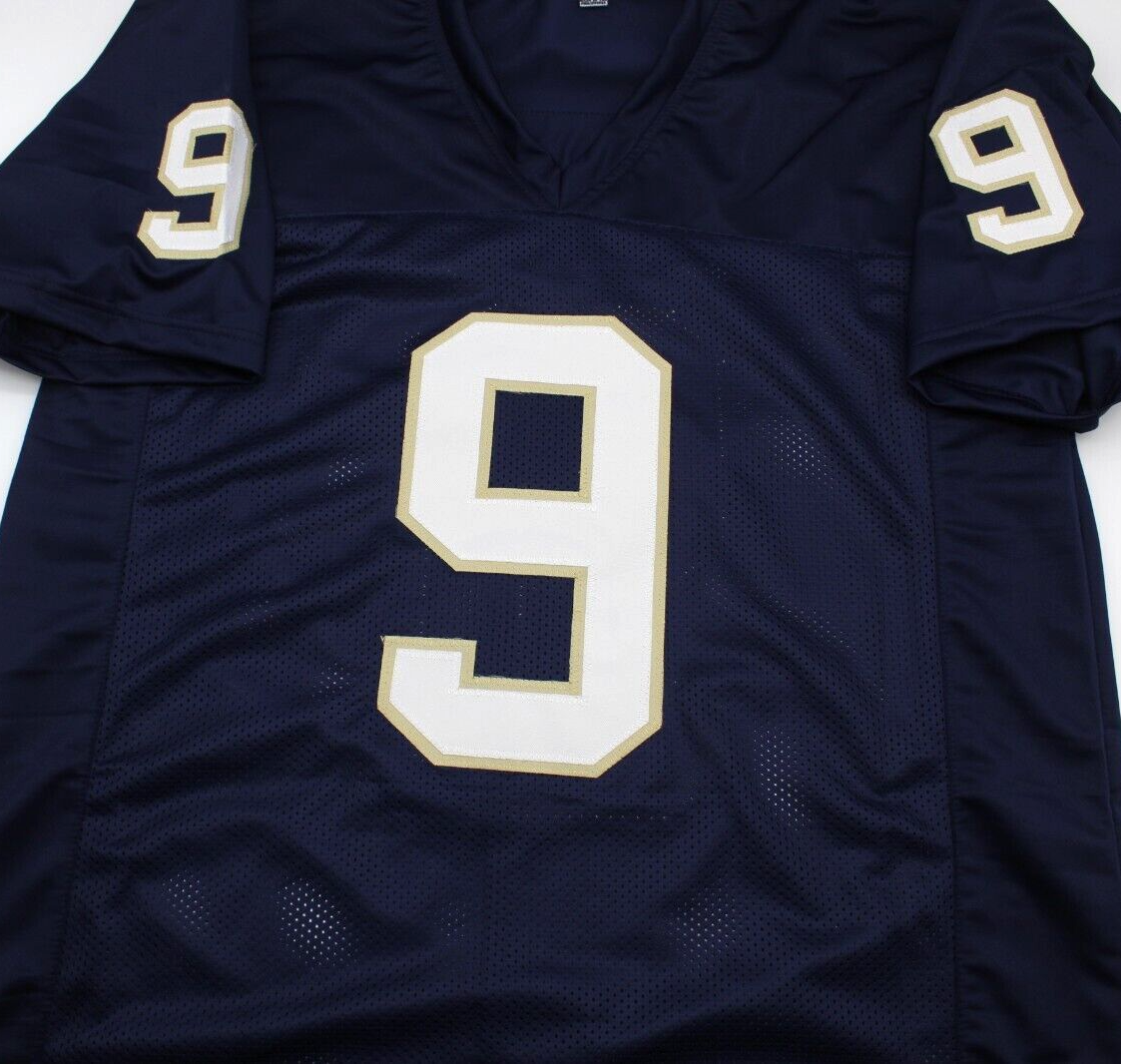 Tom Zbikowski Signed Custom Blue Notre Dame Football Jersey w/JSA COA Witness