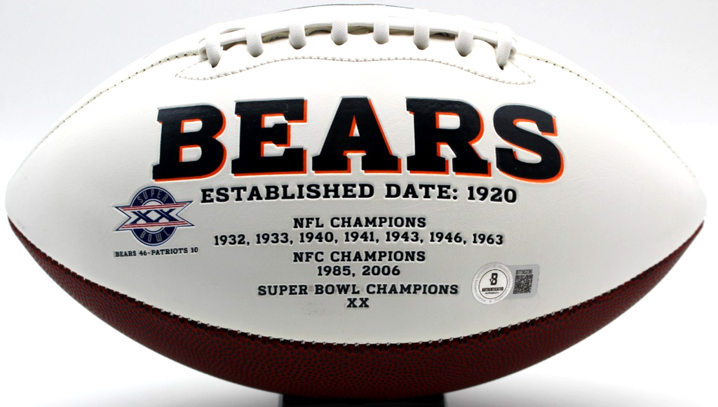 Mike Singletary Signed Chicago Bears Logo Football w/Beckett BAS BT56236