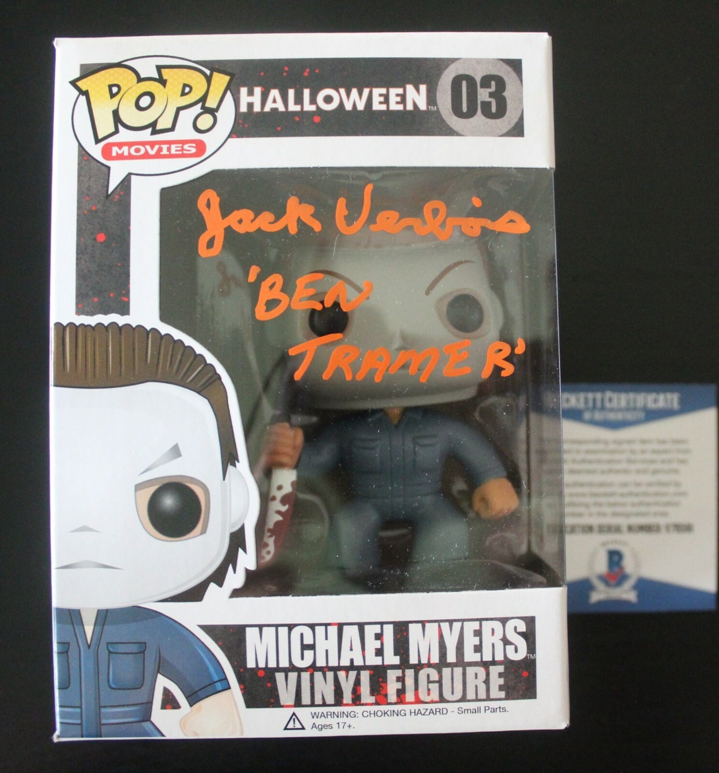 Jack Verbois Halloween Signed Michael Meyers #03 Funko Pop w/Beckett COA V76561
