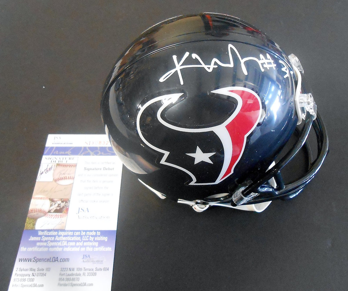 Kevin Johnson Signed Houston Texans Mini Helmet w/JSA COA Signature Debut