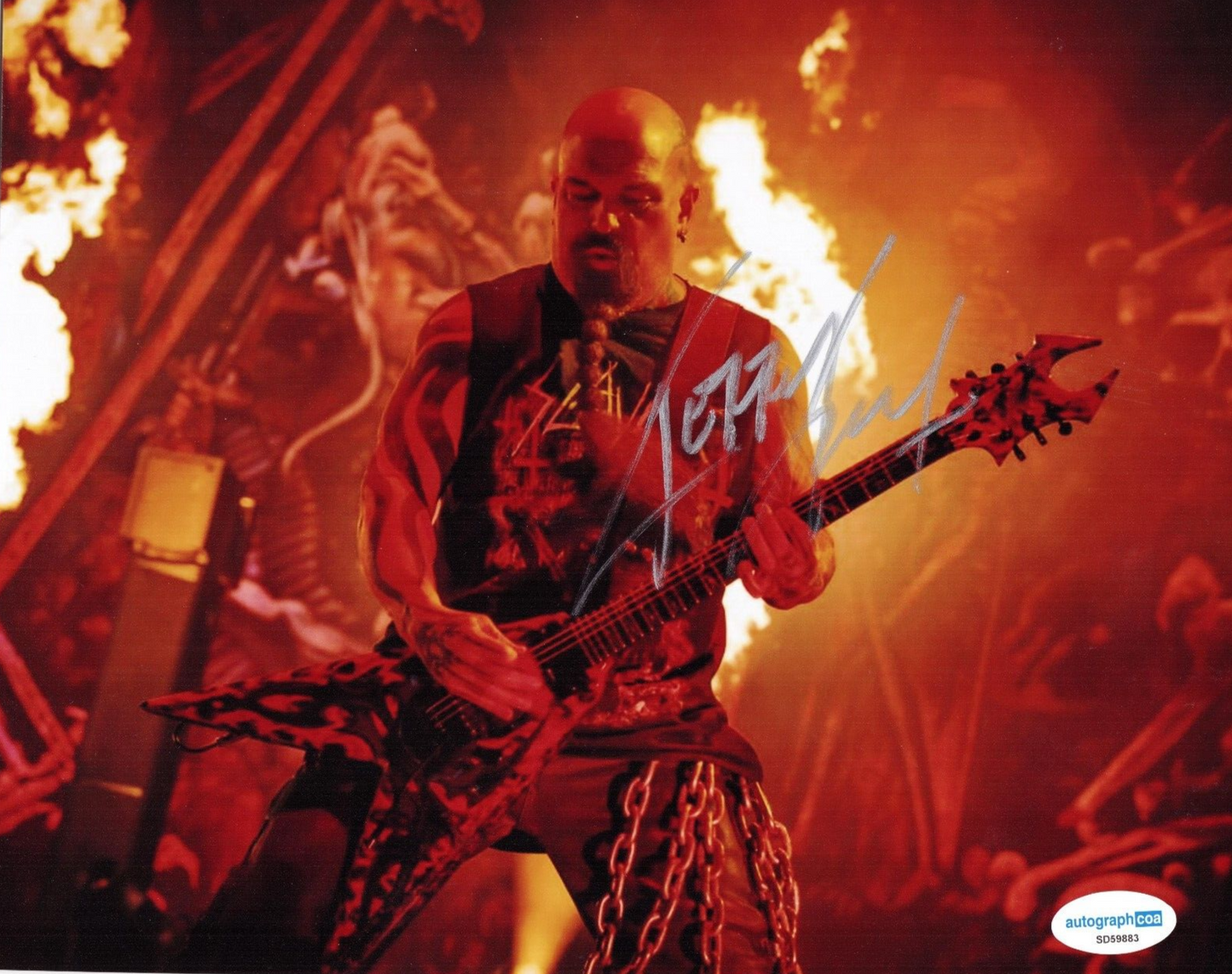 Kerry King Slayer Rock N Roll Thrash Metal Signed 8x10 Photo w/ACOA SD59883