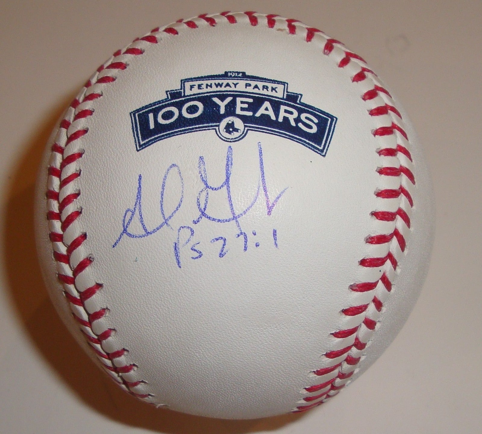 Adrian Gonzalez Signed Fenway Park Comm. 100 Years Baseball w/COA Red Sox