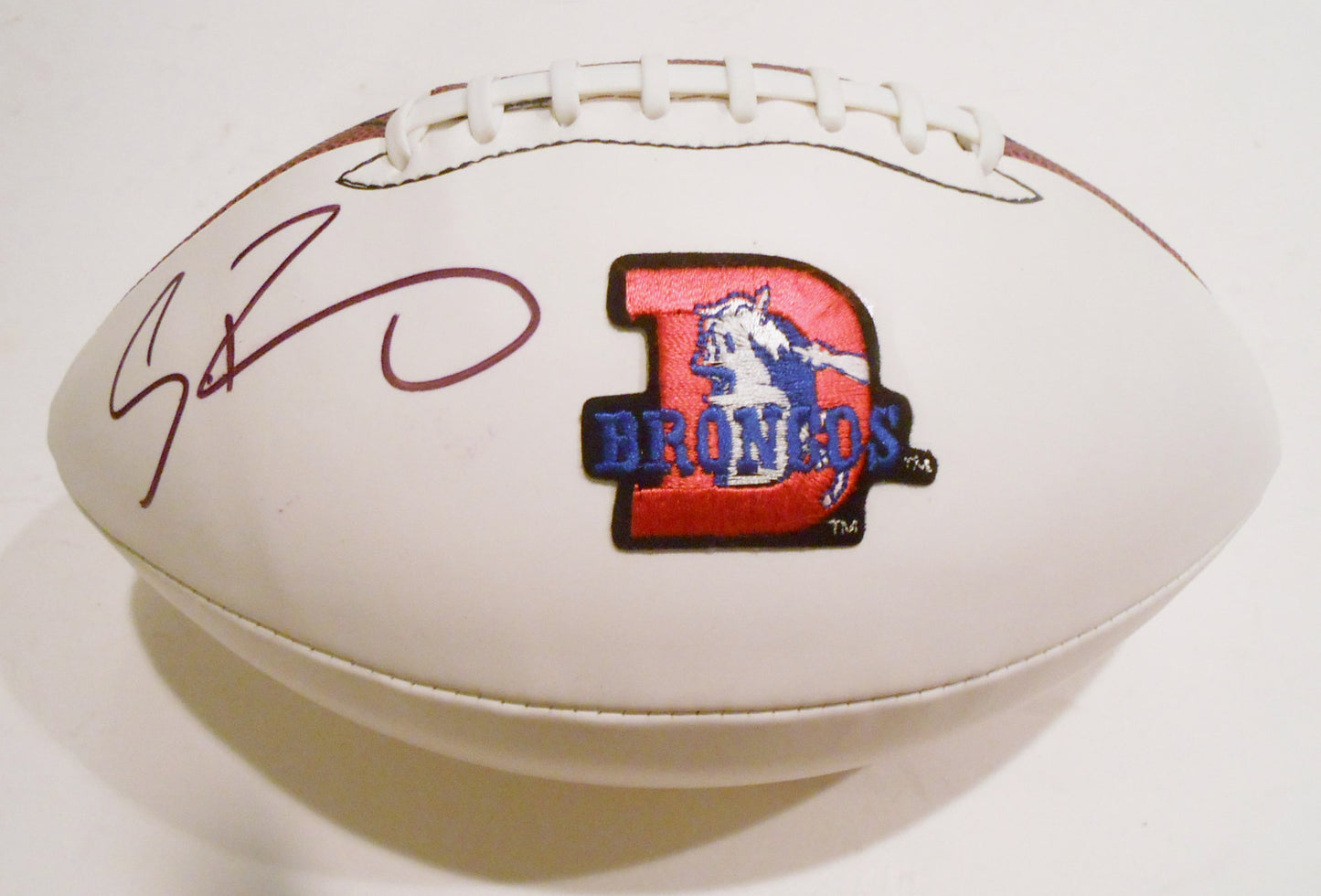 Shane Ray Signed Denver Broncos Logo Football w/COA 2015 NFL Draft