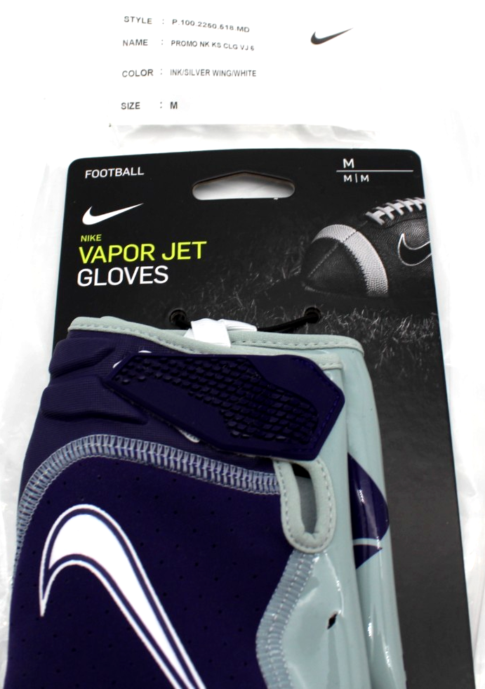 Nike Promo Vapor Jet Football Gloves Kansas State DA2026 Size Medium Purple Gray