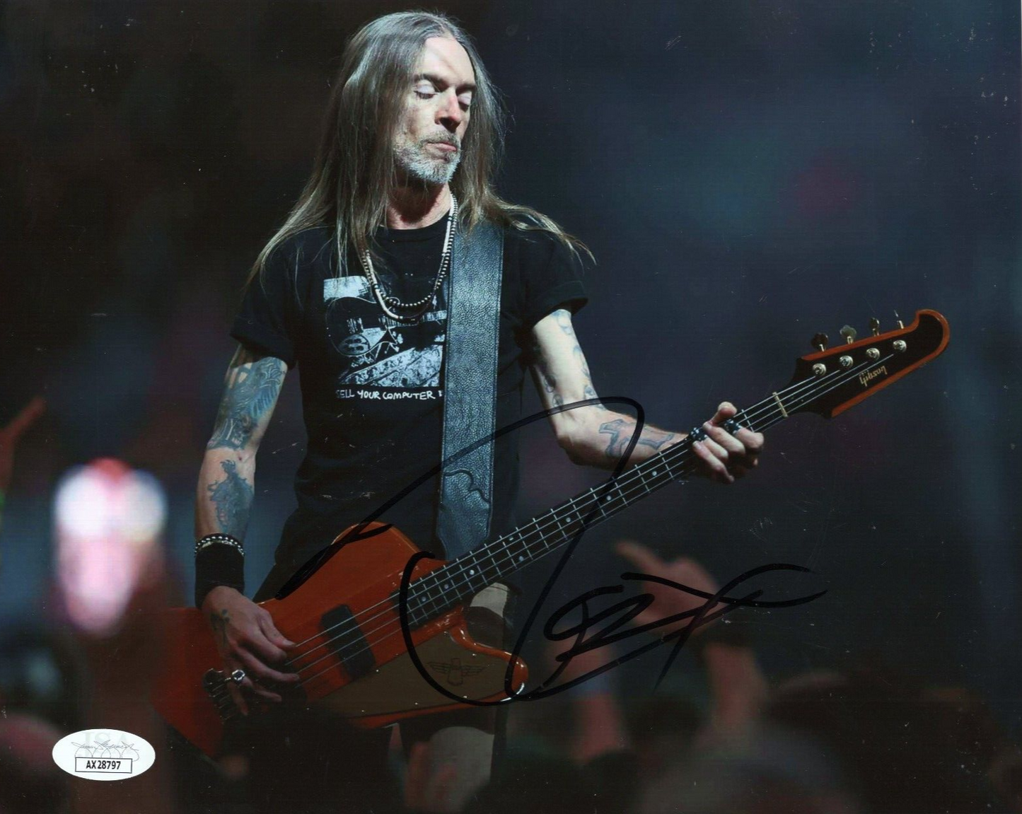 Rex Brown Pantera Band Heavy Metal Bassist Signed 8x10 Photo w/JSA COA AX28797