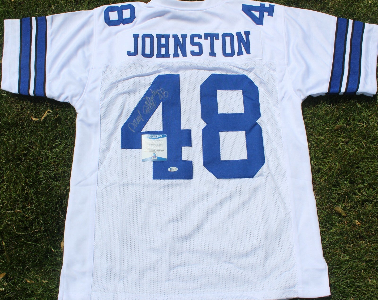 Daryl Johnston Signed Dallas Cowboys Custom XXL Jersey w/Beckett COA S30973