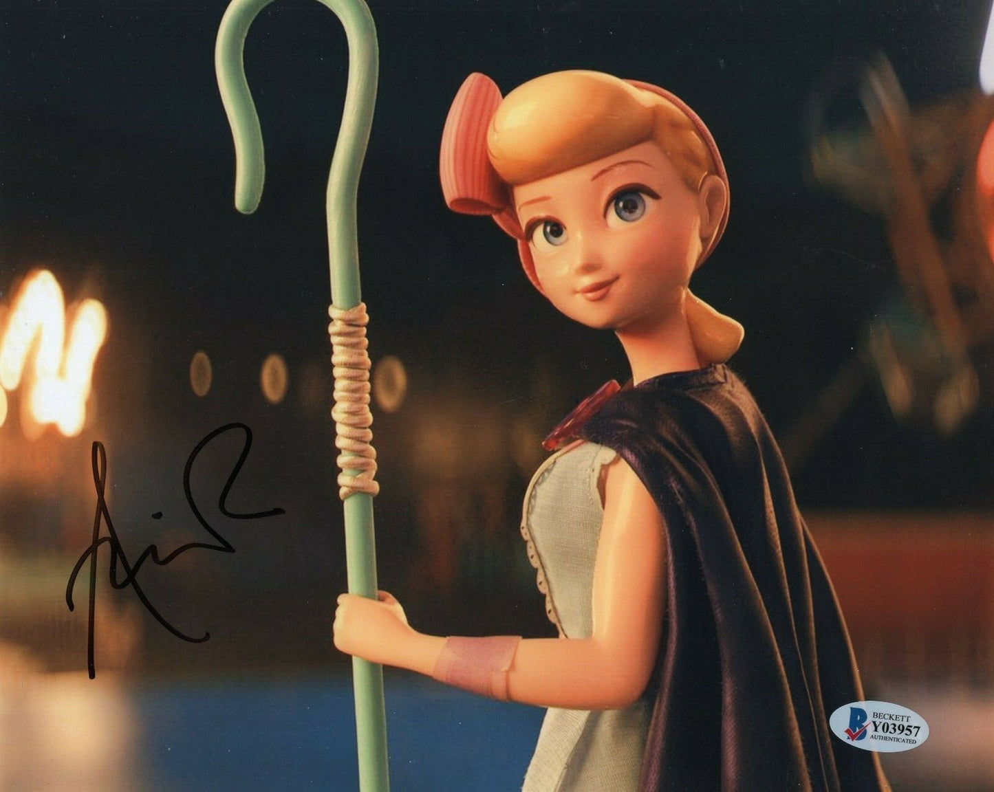 Annie Potts Signed Toy Story Movie Bo Peep 8x10 Photo w/Beckett COA Y03957