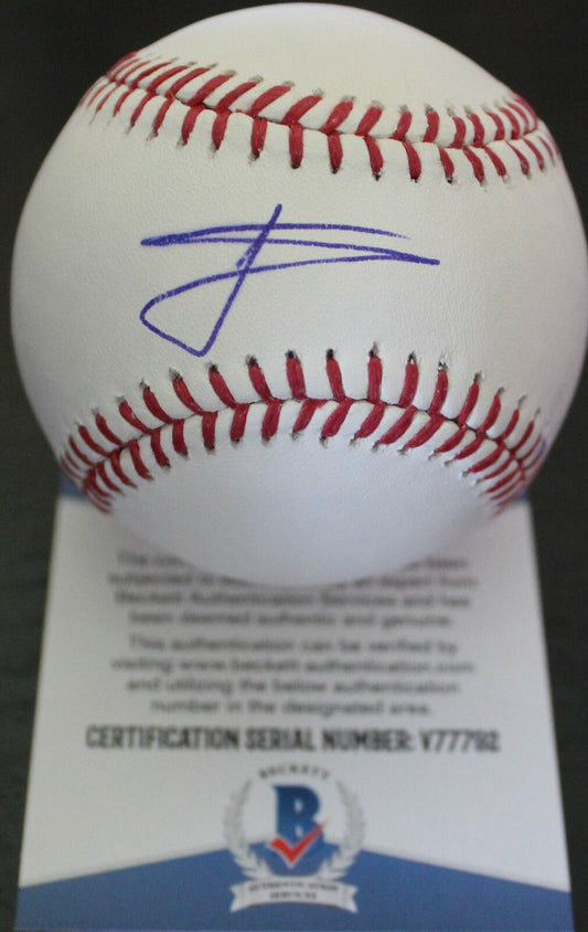 Willie Calhoun Signed Rangers Major League Baseball W/Beckett COA V77792