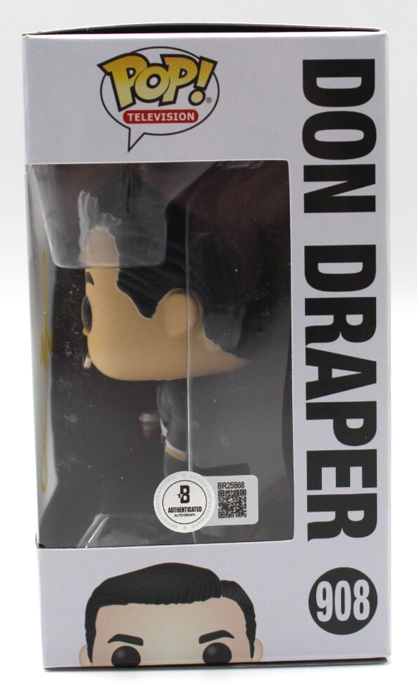 Jon Hamm Signed Don Draper Mad Men TV Show 908 Funko Pop w/Beckett COA BR25868