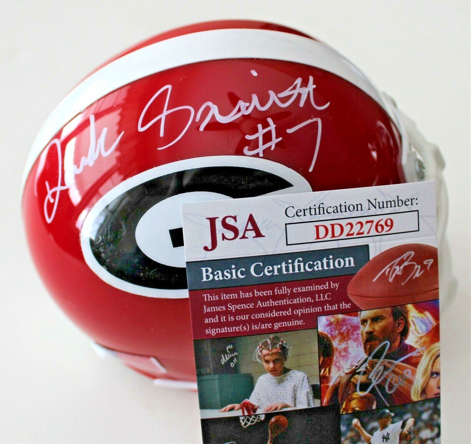 D'Andre Swift Signed Red Georgia Bulldogs Mini Helmet w/JSA COA DD22769 C