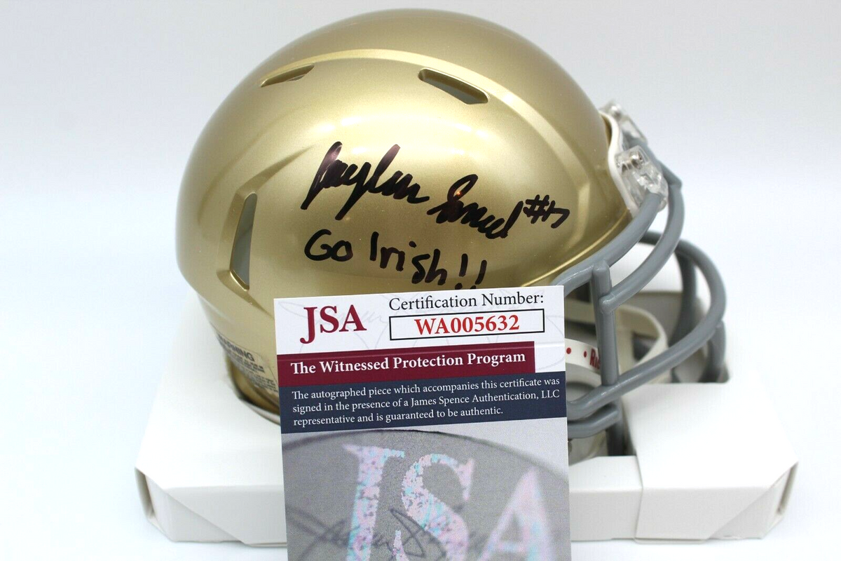 Jaylen Sneed Signed Notre Dame Fighting Irish Mini Football Helmet w/JSA COA #1