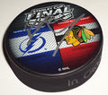 Marcus Kruger signed 2015 Chicago Blackhawks vs Lighting finals puck w/coa #1