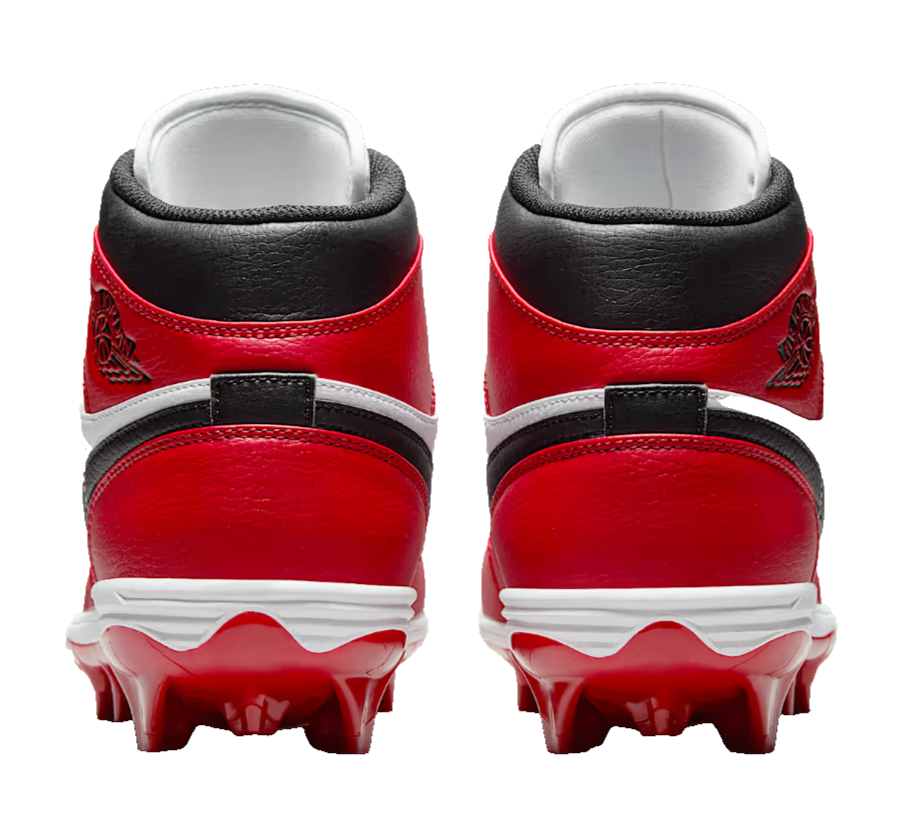 Air Jordan 1 Mid TD Football Cleats Chicago White Red Mens FJ6805-106 Brand New