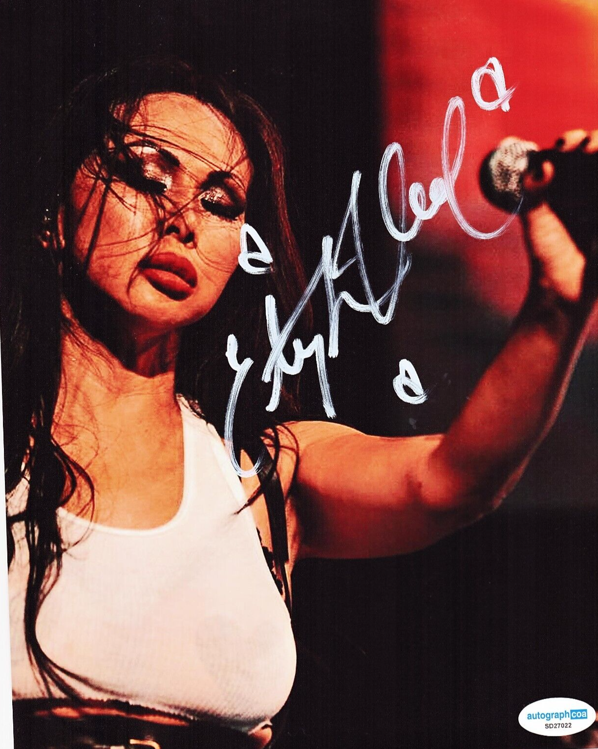 Etty Lau Farrell Signed 8x10 Photo Power Rangers Janes Addiction w/ACOA SD27022