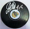 Artem Anisimov Signed 2017-18 Chicago Blackhawks Logo Puck w/COA 2018