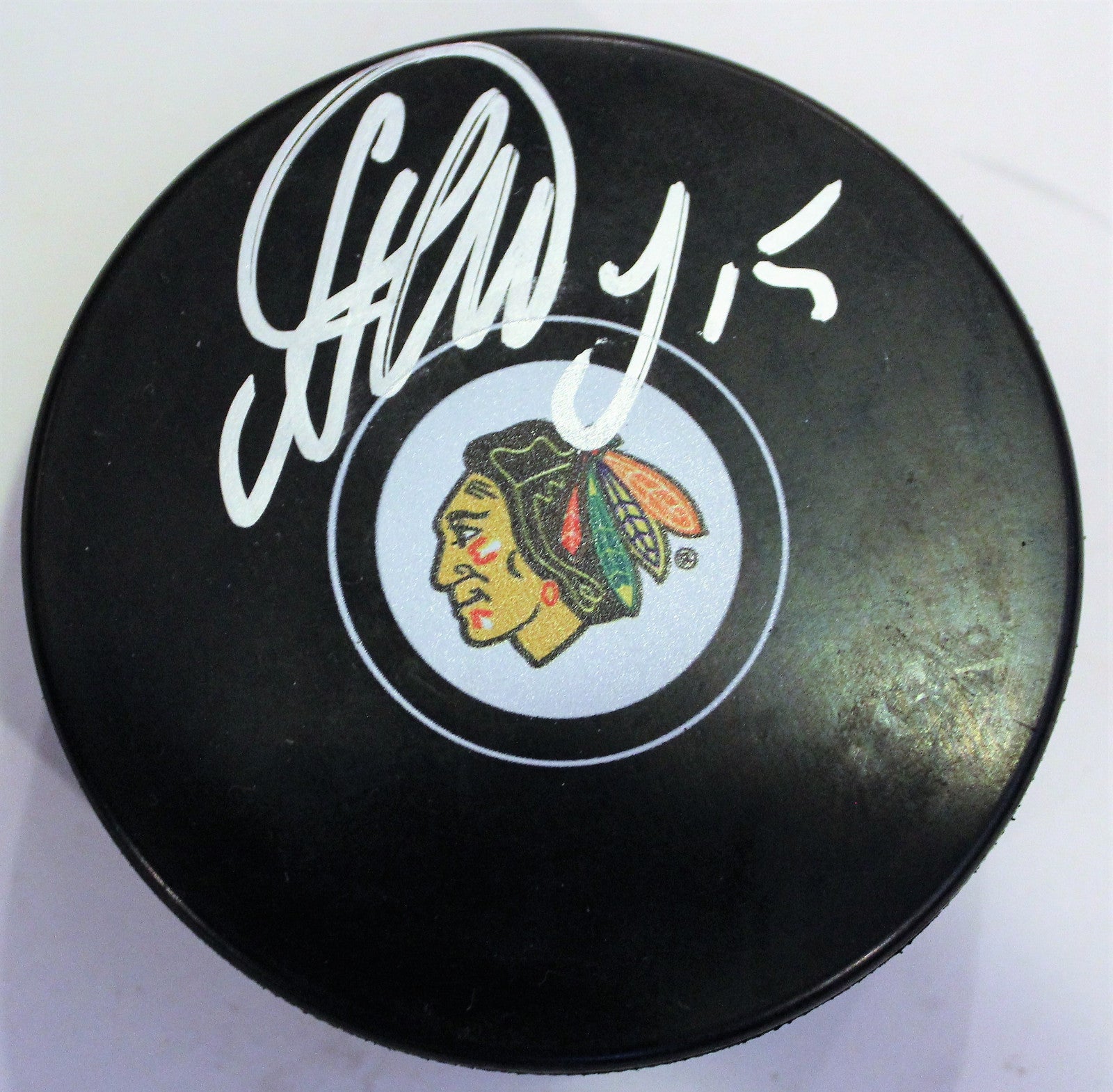 Artem Anisimov Signed 2017-18 Chicago Blackhawks Logo Puck w/COA 2018