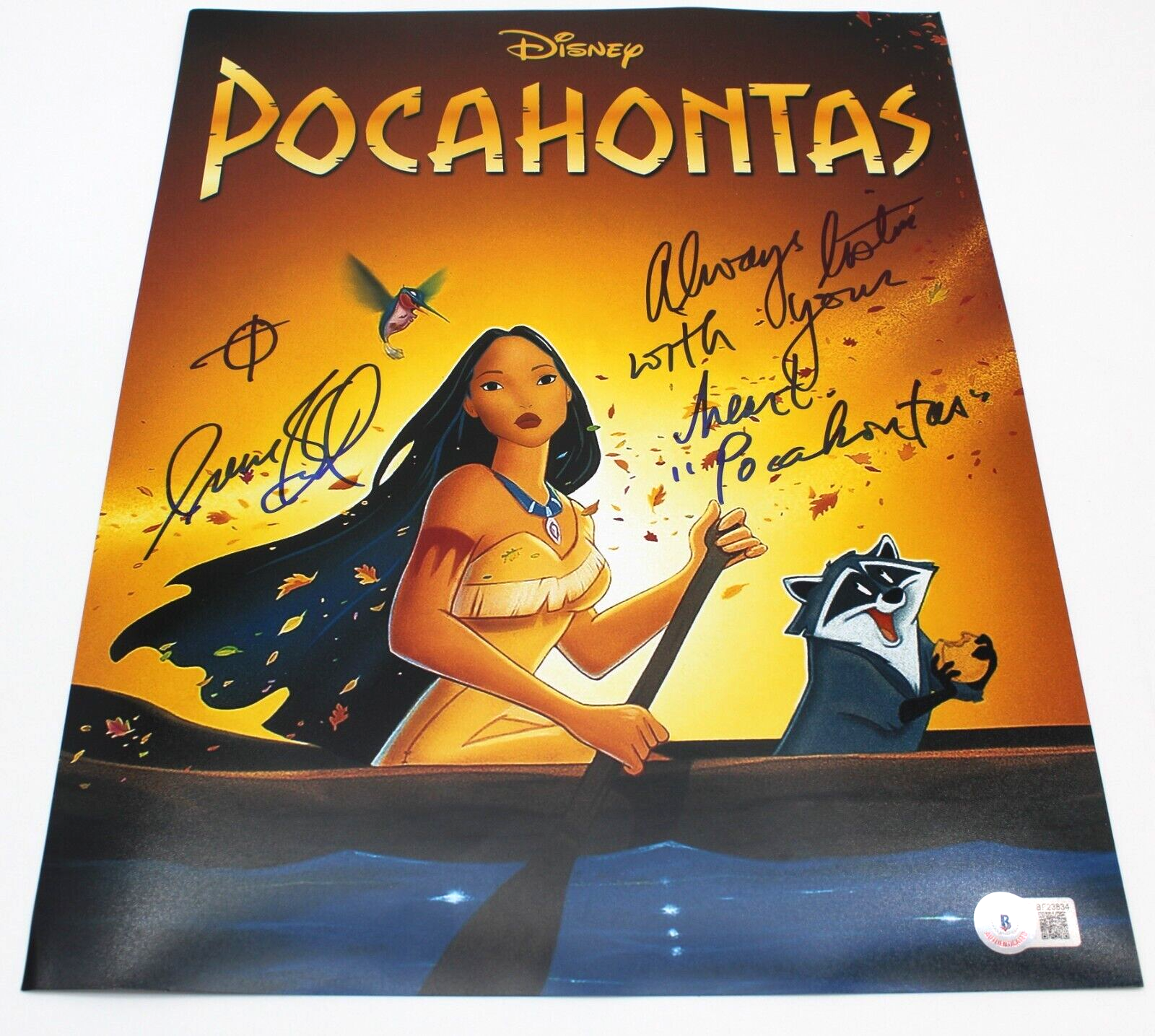Irene Bedard Signed Disney Pocahantas 11x14 Photo w/Beckett COA BF23834