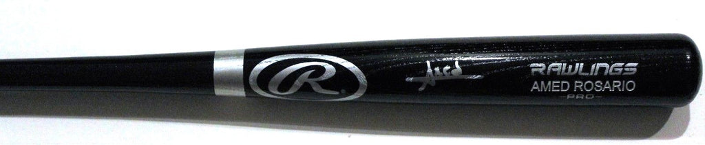 Amed Rosario Cleveland Guardians Signed Black Rawlings Baseball Bat W/JSA COA