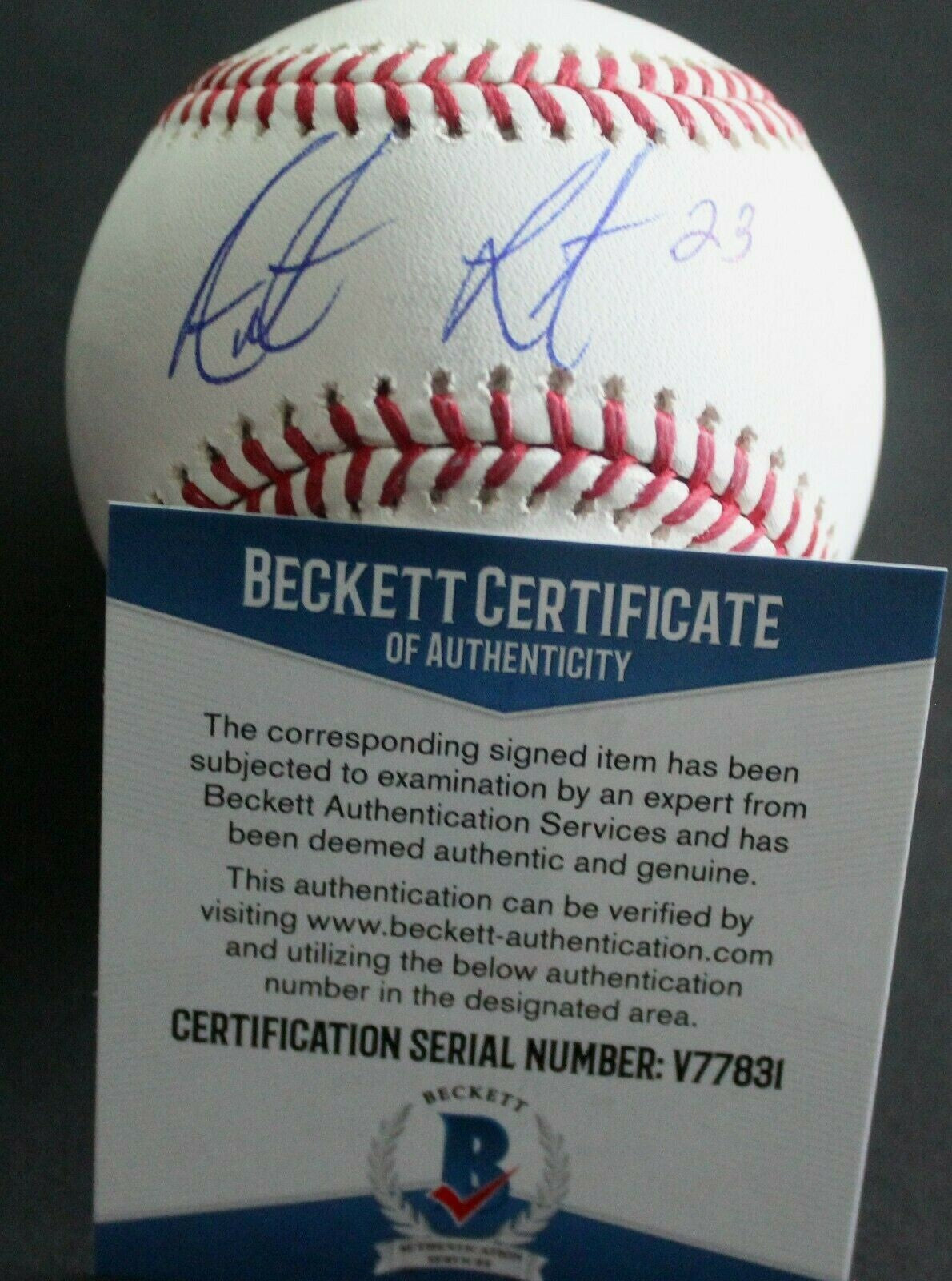 Austin Listi Phillies Signed Official Major League Baseball W/Beckett COA V77831